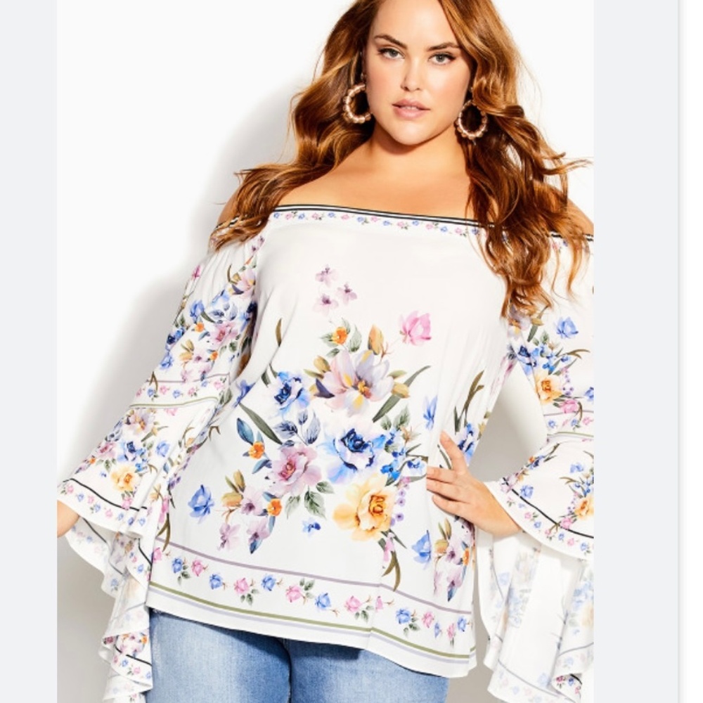 Beautiful off the Shoulder Floral Blouse
